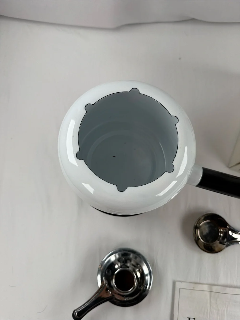 Roshco White and Black Fondue Set - Complete Serving Kit